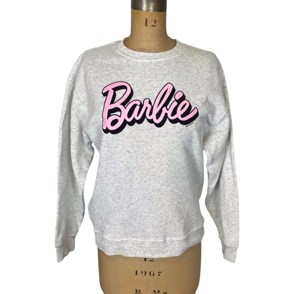 Barbie Light Grey Pink Sparkle Sweatshirt